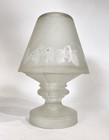 Vintage Fairy Lamp Frosted Satin Glass Candle Holder Clear Pedestal 2 Piece