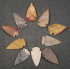 10 Colorful 1 9  Flint Arrowheads Spearhead Point Knife Blade  I-554