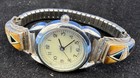 Native American Navajo Ladies Inlay Stone Sterling Silver Watch Signed With Y