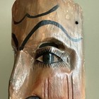 Vintage Mexican Or Guatemalan Folk Art Dance Mask 10    Man With Mustache