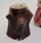 Vintage Salt And Pepper Shakers Tree Stump   3 Characters  Ceramic  1950s