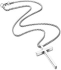 New Women s 925 Sterling Silver Cross Plain   Simple Pendant Adjustable Necklace