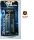 9 Gillette Sensor 3 Metal Razor Handle 2 Cartridges Fit Excel Refills Shaver