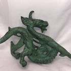 Vintage Brass bronze Green Chinese Asian Dancing Dragon Statue W  Stand