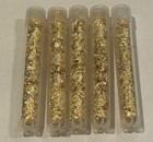 5 Gold Flake Large Vials    5mil  3 5    Stand Able Test Tubes   Best Deal   