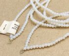 1 Czech Glass White Opal Beaded Dual Strand 34  Silver Tipped Section Z822