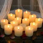 6pcs Flickering Real Wax Led Tea Light Votive Candles With Timer Remote Control