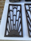 4 Art Deco Cast Iron Sunburst Fireplace Heat Register Grates   Inserts  12   x 5   