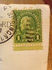 1937 Us 1 Cent Green Franklin Stamp On Postcard With Shirley Temple Image