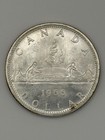 1966 Canada Silver One Dollar Coin  Queen Elizabeth Ii   Voyageur   j 