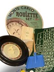 Vintage Monte Carlo Roulette Set Cardinal Casino Game Felt Wheel Chips Complete