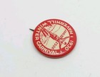 Vintage 1930 Haverhill Massachusetts Winter Carnival Skiing Button Pin 7 8 