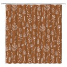Botanical Shower Curtain Vintage Herbs 70 w X 70 l  pack Of 1  Burnt Orange