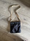 Kate Spade New York Small Black Crossbody  Beige Strap  Pink Lining Zip