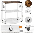 Rolling Kitchen Cart Microwave Cart W  Lockable Wheels Kitchen Utility Cart