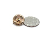 Dove Bird Gold Tone Lapel Pinback Button Small Round Vintage