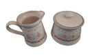Southwestern Design Stoneware Cream   Sugar W lid Set  Beige Color  Japan 