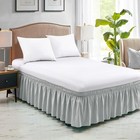 King Bed Skirt Dust Ruffle For King Size Bed Easy Fit With 15-inch Tailored D