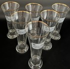 Set Of 6 Vintage Tuborg Beer Copenhagen Denmark Pilsner Glasses 7 3 4 