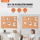 48x47 In  White Cork Bulletin Board Wall Mounted With Aluminum Frame For Home