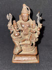 Antique Traditional India Copper Statue God Shiva Parvati Ganesha Family Replica