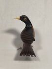 Mcm Folk Art Bird Hand Carved Palo Fierro Wood Figurine With Copper Wire Legs