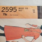 Vtg Mccalls Pattern 2595 Dress Princess Seam Back Zip High Neck Miss 16 Cut 1970