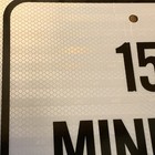 Reflective Metal 15 Minute Parking Only Sign Heavy Duty Aluminum Street 12x18