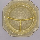 Federal Glass Madrid Topaz Yellow 3-section Grill Plate 10  - Small Rim Chip