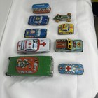 Vintage 1950s Japan Tin Litho Friction Toy Car Lot Of 9 Very Used And Old 