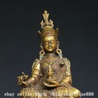 7   Tibet Buddhism Temple Bronze Gilt Padmasambhava Guru Rinpoche Buddha Statue