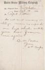 Civil War Military Telegraphs X2 1863 Officer Signed -colonel C W Tolles  kia 