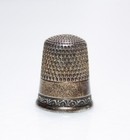 Antique Sterling Hallmarked Size 9 Simon Brothers Ornate Sewing Tool Thimble