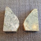 Vintage Green Marble Stone Bookends Natural Edge Sage Polished Heavy 9 Inch