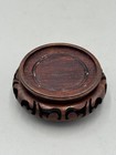 Vintage 20th C  Chinese Carved Rosewood Round Wood Stand  Ruyi Cloud 2 25  