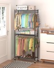 Clothes Rack - 33 0  X 12 2  X 79 5  Clothing Rack With Shelves   Wheels  Mul   