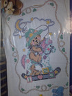 Wonderart Stamped Pre-quilted Baby Quilt Cowboy Bear  30x42
