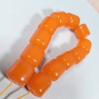 Vintage Egg Yolk Orange Bakelite Worry Beads Komboloi Tassel Tested Jewelry