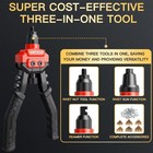 3 In 1 Rivet Nut Tool  Rivet Gun  Reamer Set  5 Rivet Heads And 6 Metric   
