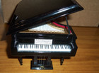 Black Baby Grand Piano Music Box With Bench And Black Case