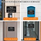 2 Pack No Soliciting Sign For Front Door 9 X 6 Inches Self-adhesive No Solicitin