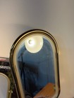 Vintage Brass Tabletop Makeup Mirror Nib Oval Vanity Tilting Shaving Mirror Roc