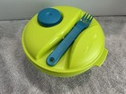 Brand New Tupperware Salad Container On The  Go Set W  Fork  Green Blue