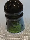 Beautiful Olive Green Diamond Embossed  Glass Pony Insulator