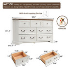 Farmhouse 7 Drawers Dresser For Bedroom  54  Wide Wood Rustic Chest Of Drawers W
