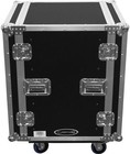 Odyssey 14u Shock Mount Rack Flight Case With Wheels  14-compartments  Black