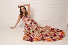 Beautiful A-line Long Women Evening Dresses 3d Flower Applique Party Prom Gown