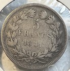 France 1841 W Silver Five 5 Francs Vf   Xf Condition Coin Louis Philippe I