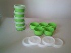Tupperware Smidgets     Lot Of 10   Green With Sheer Seals 1 Oz Capacity   New