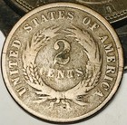 1864 Two Cent Piece 2c Civil War Date Large Motto Us Copper Coin Cc29596